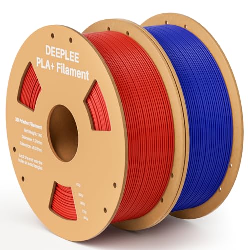 Image of PLA+ 1.75mm 3D Printer Filament, PLA Plus with Dimensional Accuracy + /- 0.02mm, Higher Strength and Toughness, Neatly Wound, No Clogging, 2 Pack 1kg Red & Dark Blue
