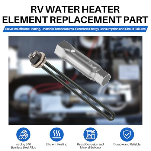 Lrichy 110V/120V RV Water Heater Screw-In Electric Heating Element 110V/1400W for Atwood/Dometic 92249, 120V/1440W Suburban 520789/520900, GC/GCH/SW Series with Dual-Use Quick-Release Hex Wrench