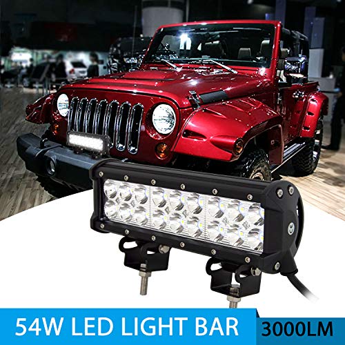 Willpower 9 Inch 54W Spot Beam Led Work Light Bar For Truck Car Atv Suv 4X4 Jeep Truck Driving Lamp #TOP5