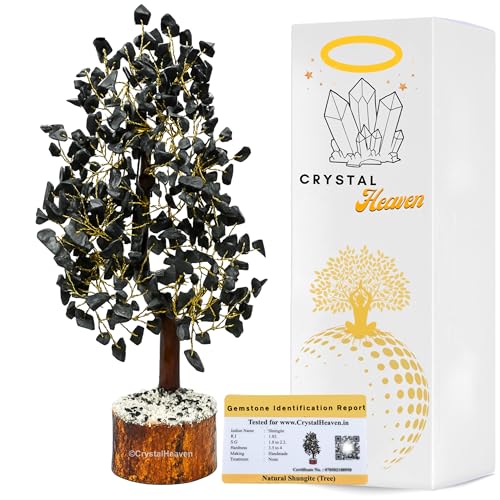 Image of Certified Shungite Crystal Tree for Good Luck - Healing Crystals Money Tree for Wealth, Positive Energy at Home Office - Decorative Spiritual Gifts for Vastu, House Warming