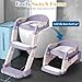 CUXFLS 3-in-1 Potty Training Seat with Ladder Adjustable Toddler Toilet Step Stool (Toilet, Ladder, Squatting Aid) for Children with Removable Cushion, Anti-Splash & Foldable Design - Purple