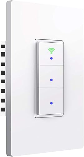 SANA Interruptor de luz inteligente, interruptor de luz de pared WiFi, fácil instalación y control de aplicación, compatible con Alexa y Google