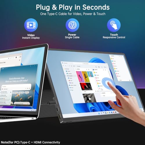 Image of 15.6 inch Portable Monitor Touchscreen FHD Laptop Screen Extender for Laptop