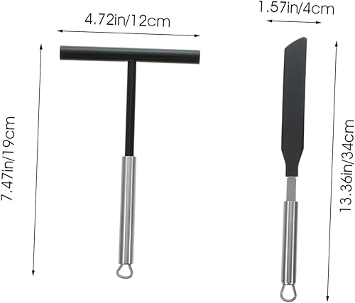 Miniatura 8 de TEHAUX Juego de pastel de playa, espátula de nailon, herramientas para el hogar, crepé seccional, esparcidor y espátula, herramientas de crepé,
