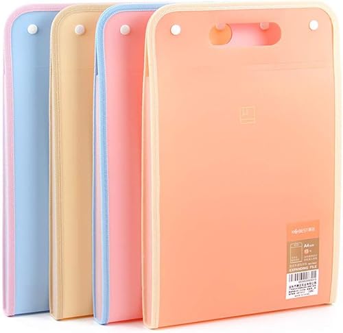 4 carpetas de archivos de acordeón Vertiacl expandibles de polietileno con 13 bolsillos, organizador vertical de archivos de mochila, almacenamiento