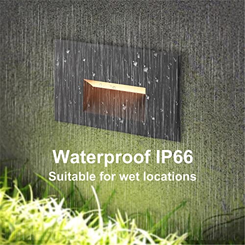 Axotexe Step Lights Outdoor Indoor 12V Low Voltage Led Stair Lights 3 Color Adjustable 3000K/4000K/5000K 4W 150Lm, Ip66 Waterproof, Black, 3-Pack #TOP5