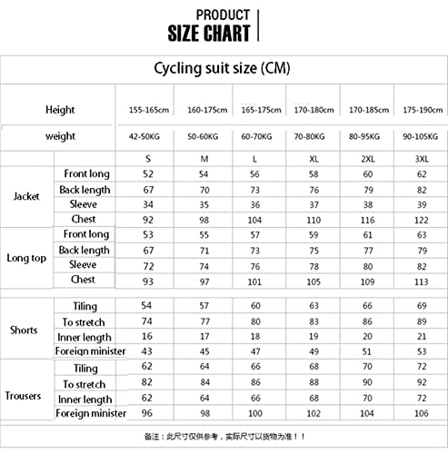 Cycling Jersey Short Sleeve Men Bike Clothing Road Bicycle Shorts 4D Padded，For Road Mountain Biking Exercising (Color : 5, Size : Large) #TOP5