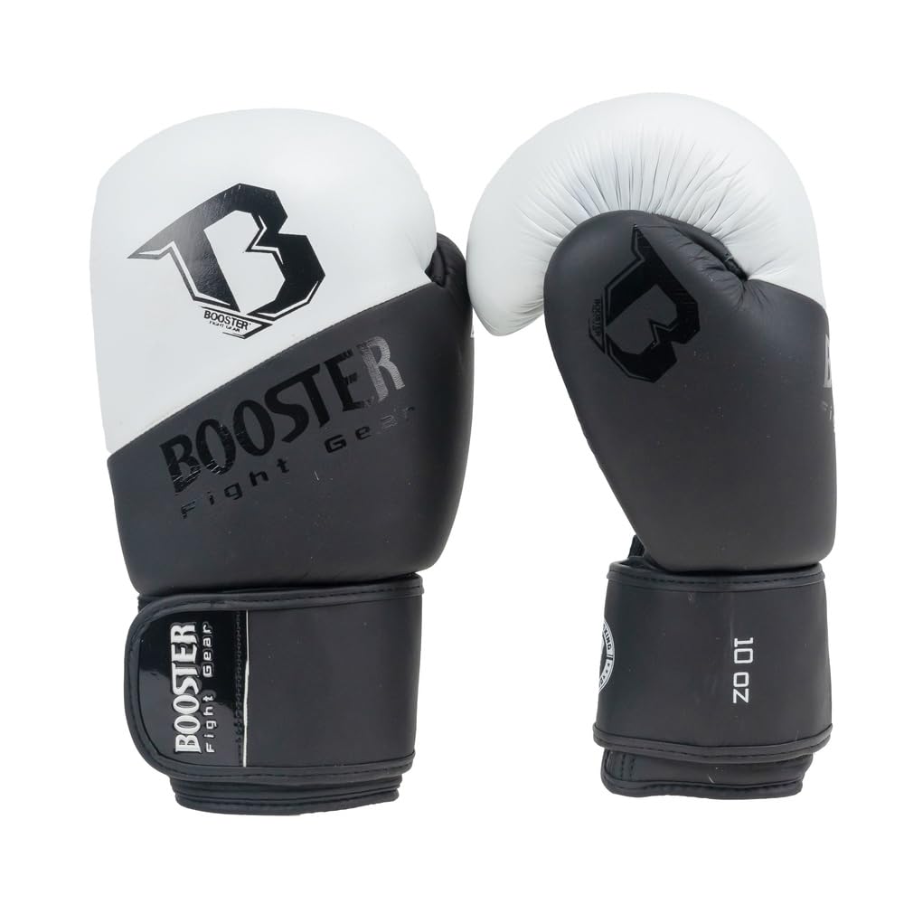 Booster - Guanti da boxe - Thunder Series 1 - Nero/Bianco - 12 oz