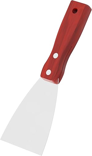 Cuchillo de masilla, herramienta raspadora de acero inoxidable de 3 pulgadas, cuchillos de metal con mango de madera para paneles de yeso,