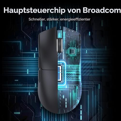 ATTACK SHARK X11 Gaming Mouse mit Magnetic Charging Dock, PixArt PAW3311 Gaming Sensor, BT/2.4G Wireless/Wired Gaming Mouse, 22000 DPI, Office Mice Gamer Mice Mice for Win11/Xbox/PS/Mac (Schwarz) 6