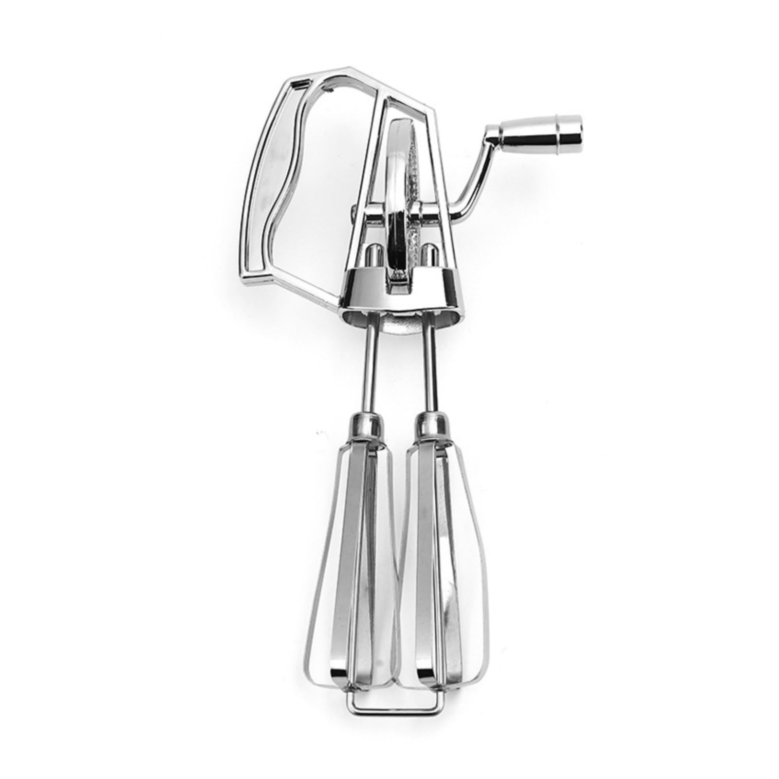Stainless Steel Manual Egg Beater Handheld Mixer with Double Whisk Rotating Heads Efficient Mixing and Baking Hand Crank Egg Whisker Perfect for Kitchen Baking and Cooking