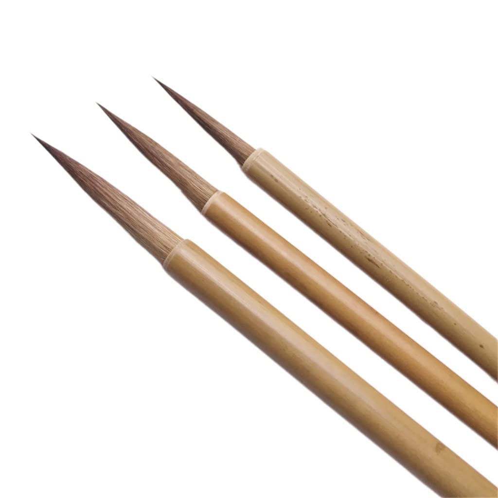 Ensemble de stylos pinceaux de calligraphie chinoise avec ligne de crochet dorée