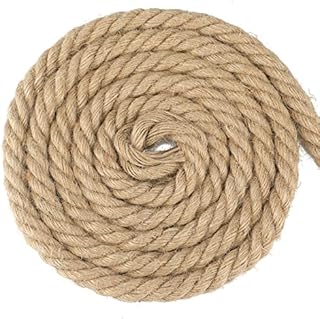 G2PLUS 12mm Jute Hemp Rope, 4-Ply Natural Thick Rope, 10M Strong Craft Twine for Gardening Bundling Camping Decorating
