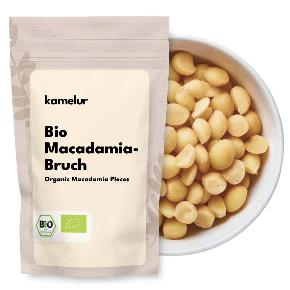 Kamelur 1kg BIO Macadamiabruch in Rohkostqualität - Bio Macadamia Nüsse gebrochen roh und unbehandelt