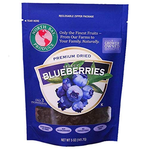 North Bay Produce - Dried Blueberries - Gluten Free, Vegan - Healthy Snacks For Kids And Adults - Resealable Bag, 5Oz #TOP2