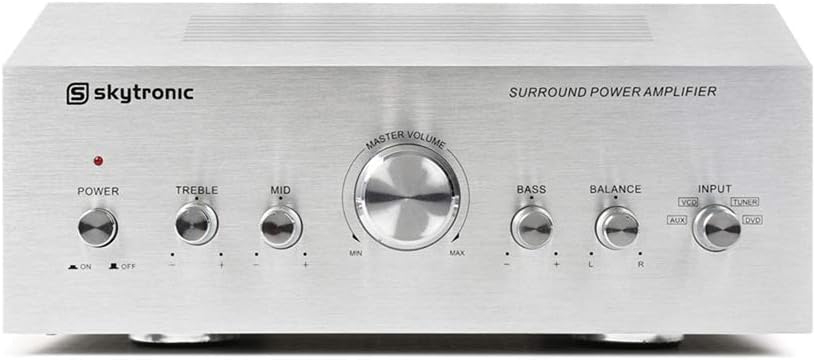 Skytronic Stereo Amplifier 400W, Compact HiFi Home Audio Power Amp for Superior Sound Quality, Crystal Clear Output, Sleek Design Ideal for Theater Systems