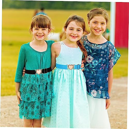4pcs Boy Girl Girl Elastic Belts Waist Belts for Boy Girl Cute Heart Buckle and Fashionable Accessories for Dresses and Costumes3