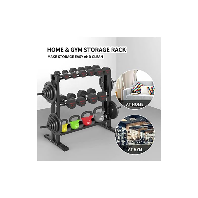 PROIRON Heavy Duty All-In-One Weight Rack, Dumbbell Rack for Dumbbells Kettlebells Home Gym Storage, Multi-layer Weights Stand Holder (Rack Only) - Image 8