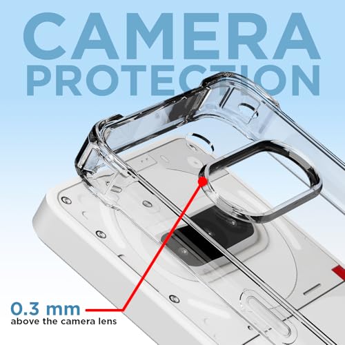 Image of Amazon Basics Back Cover for Nothing Phone 3a 5G PC + TPU Clear Transparent Raised Edges Shockproof Protective Phone Bumper Case(Transparent)