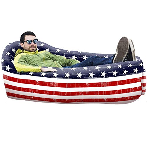 Orsen Camping Accessories Inflatable Lounger Couch Hammock Waterproof, Air Sofa for Backyard Lakeside Beach with Compression Sacks, Outdoor Gifts for Men Boyfriend (USAFLAG)