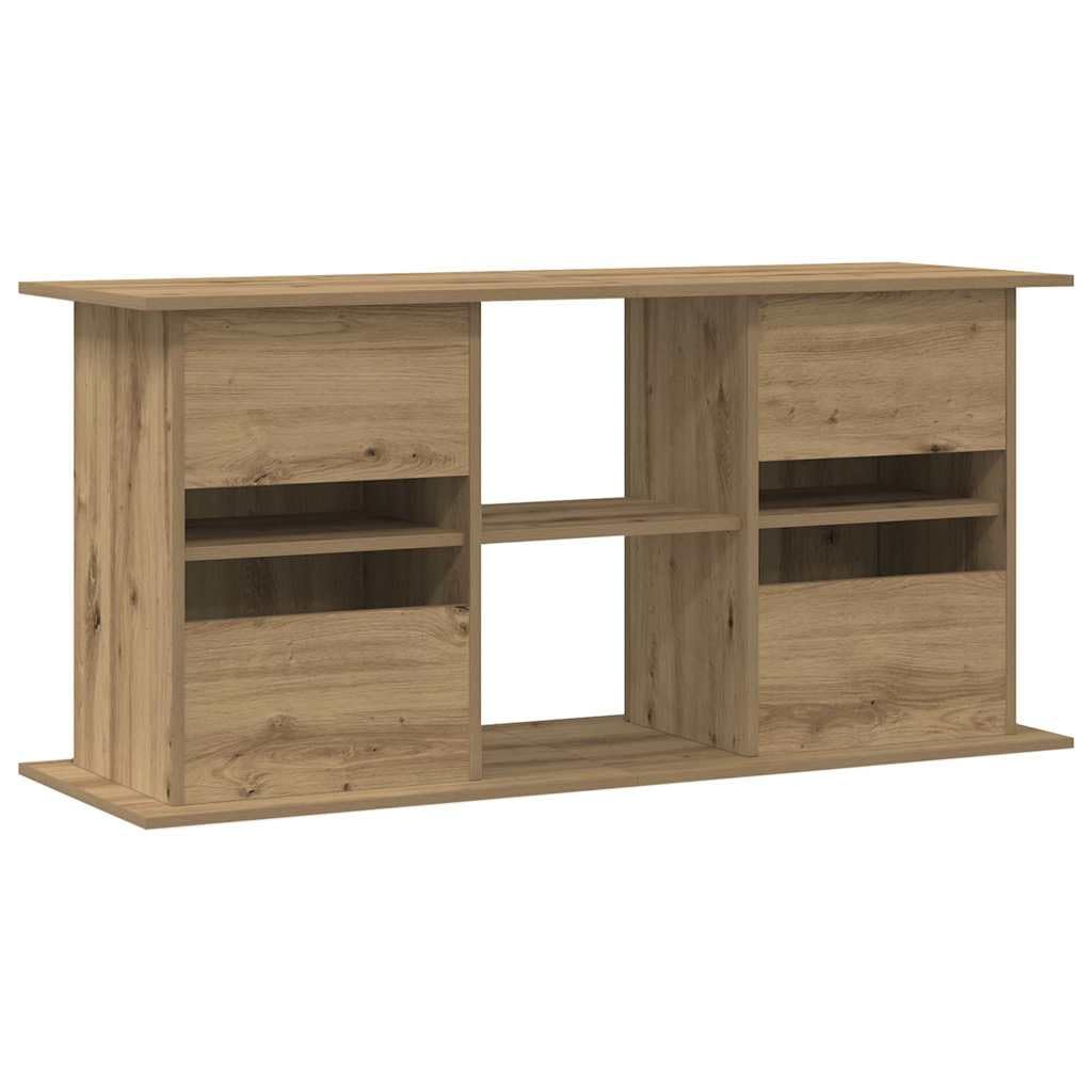 Soporte para acuario, mueble bajo de madera de roble artesano con 3 niveles, 121 x 41 x 58 cm, espacio de almacenamiento para filtro, bomba, accesorios y estanques de peces en el salón