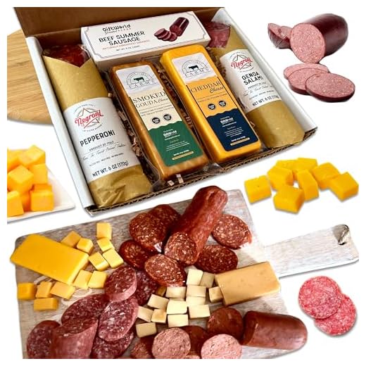 Charcuterie Food Items, Meat and Cheese Gift Basket Bundle – Salami, Summer Sausage - Charcuterie Board Food Gifts for Men - Father's Day, Mother's Day, Easter, House Warming, Care Package, Thanksgiving and Christmas Gifts