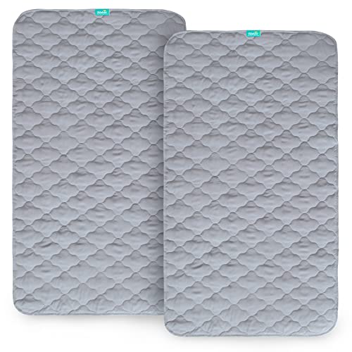 Image of 2 Pack Waterproof Crib Mattress Protector Pad 28" x 52",Anti Slip & Waterproof Pad Mat for Standard Crib Toddler Bed Pads