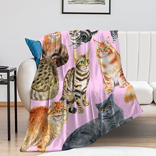 Couverture polaire chat flanelle haut de gamme décorative de lit - 8