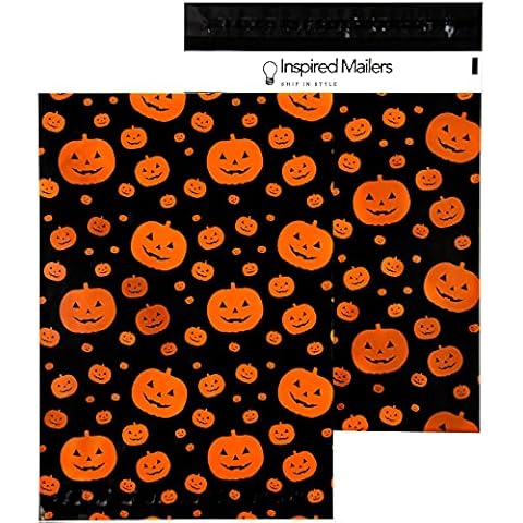 Inspired Mailers - Poly Mailers 10x13-100 Pack - Jack-O-Lanterns - Halloween Pumpkins - Shipping Bags for Clothing - Large Shipping Envelopes - 10x13 Mailers Poly Bags Cover