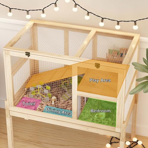 Timechee Guinea Pig House For 2 With Stand, Small Animals Rabbit Cages With A Pull Out Tray thumb #7