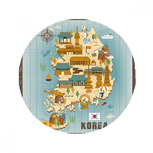Tapis de sol Corée du Sud idée cadeau originale format rond 80cm