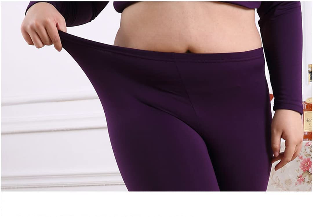 Disimlarl Damen Lange Fleece Thermounterwäsche, rose, 52