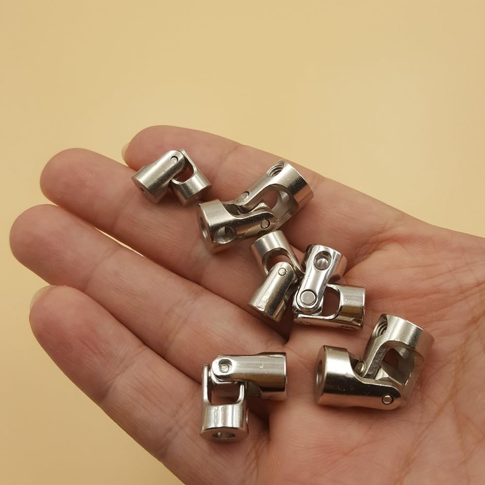 Acoplamiento, 1 pieza de acoplamientos junta universal metal, engranaje dirección, conector especificación múltiple, modelo bricolaje, accesorio montaje eje motor, rotador(6x8mm)