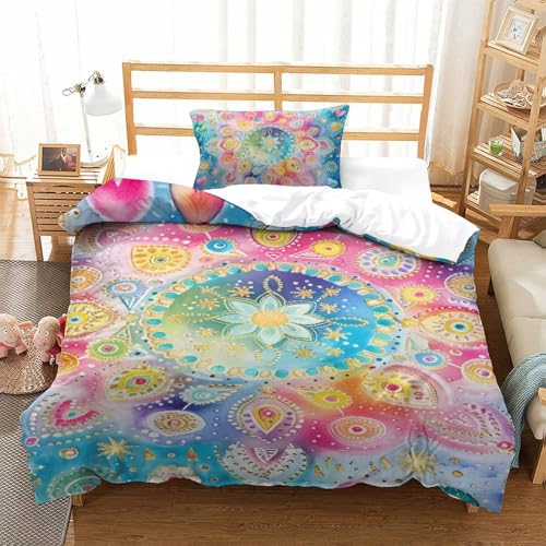 Housse de couette 3D lit simple en microfibre pour un lit infroissable et facile à border - 2