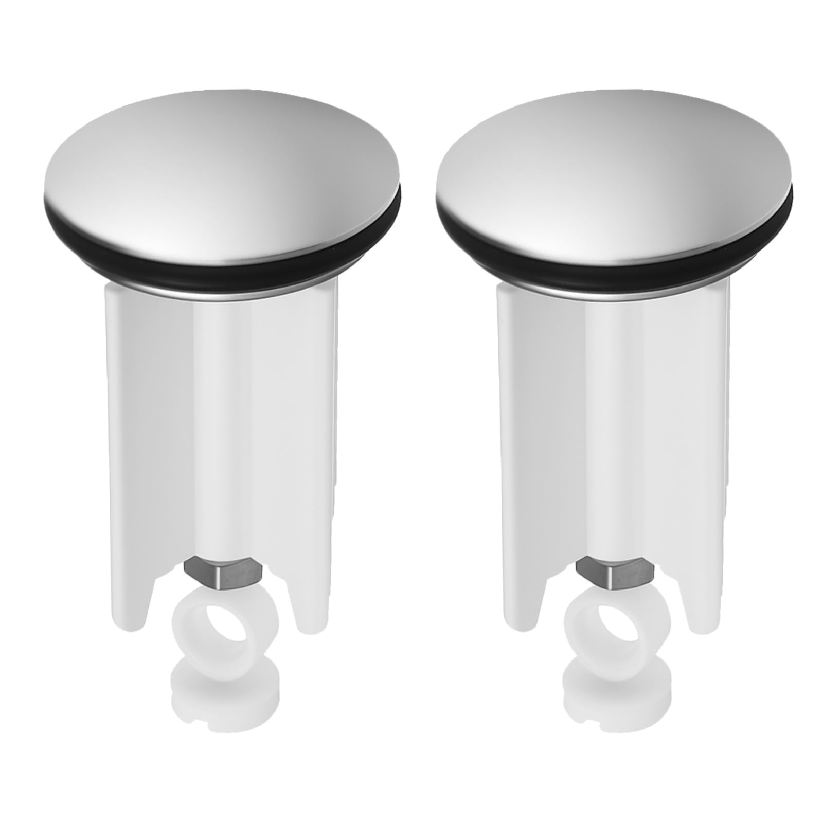 Set Di 2 Tappi Universali Per Lavandino Da 40 Mm – Con Nucleo Elastico, Antiperdite, In Rame E Plastica, Per Bagno E Cucina, Senza Attrezzi