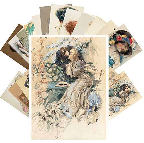 PIXILUV Vintage Postcards (24 pcs 4"x6" ea) Beautiful Portraits of