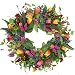 WreathDream 22 inch Spring Summer Wreath Tulip Wreath for Front Door with Purple Tassels, Eucalyptus Leaves, Ferns, Butterflies for Indoor Outdoor wall Festival Home Farmhouse Wedding Decor