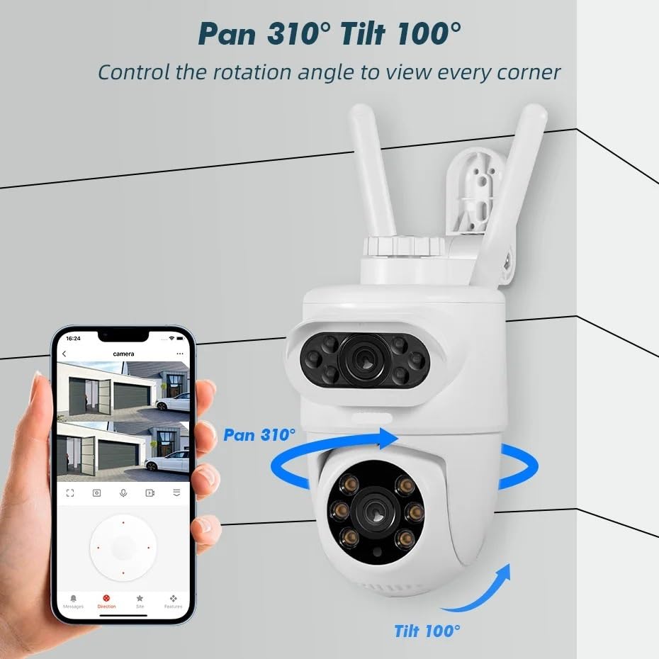 Caméra extérieure WiFi PTZ à Double Objectif 10MP 5K