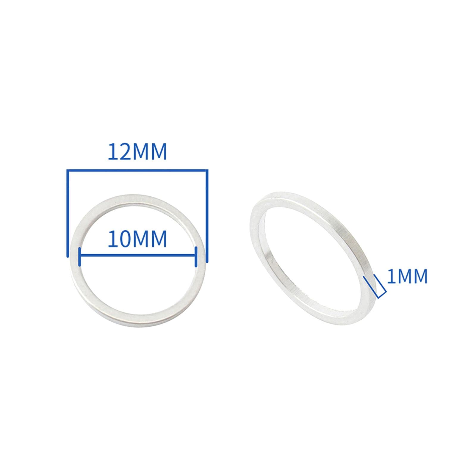 10Pack Spacer Washers Gaskets Aluminum Chainring Bolt Screws Gasket Chainring Fixing Part 1mm Thick Bicycle Crankset Gasket for Bike Bicycle