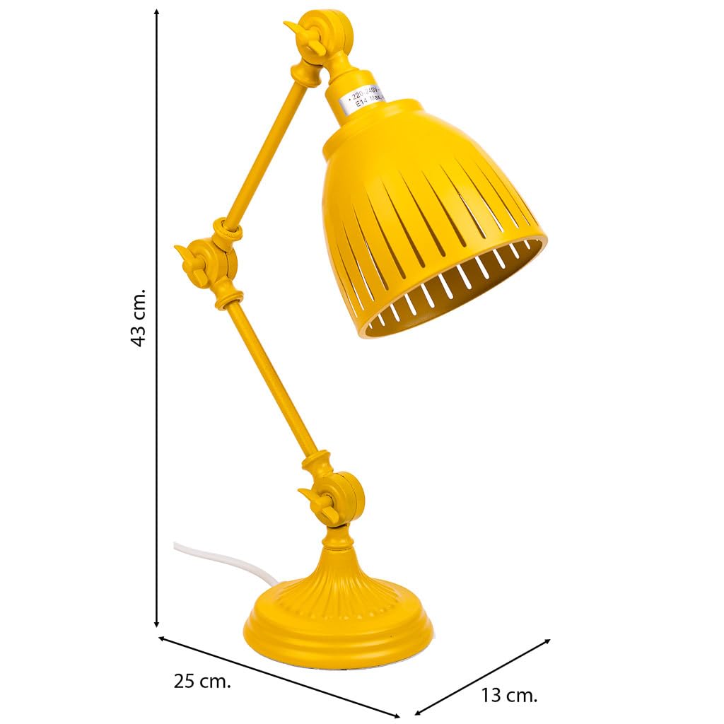 WANDERLUST DECO Lámpara flexo de mesa de metal amarillo