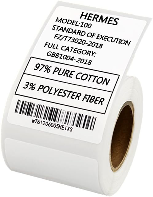 Multi-Purpose Self-Adhesive Thermal Label Paper for JingChen B11 and B3 Portable Label Printer Roll of 125 Labels 40 x 60 mm (1.6''x2.4'')