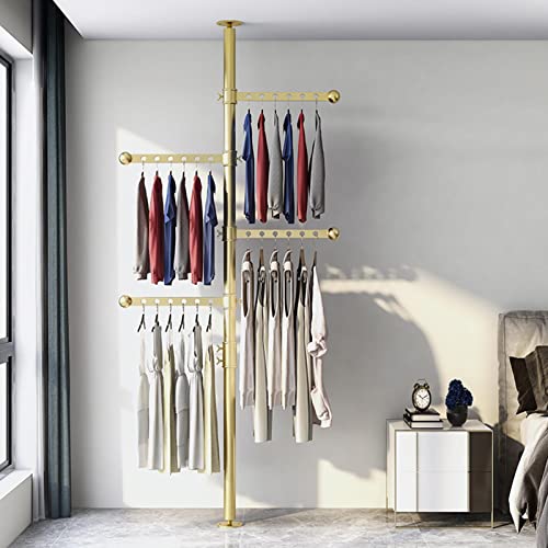 Cintre télescopique en métal pour rangement de vêtements du sol au plafond
