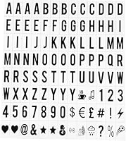 Ersatz-Buchstaben und Zahlenschilder, schwarz, für A4-Briefkasten, Nachrichtenbrett, Präsentationstafeln, 65,4 x 35 mm (LED-Lichtbox ist nicht im Lieferumfang enthalten), 104 Stück