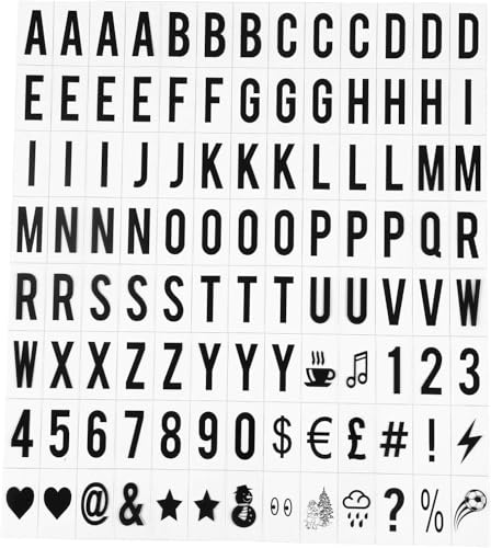 Un lot de 104 lettres et chiffres noirs de rechange pour boîte aux lettres A4, tableau de...