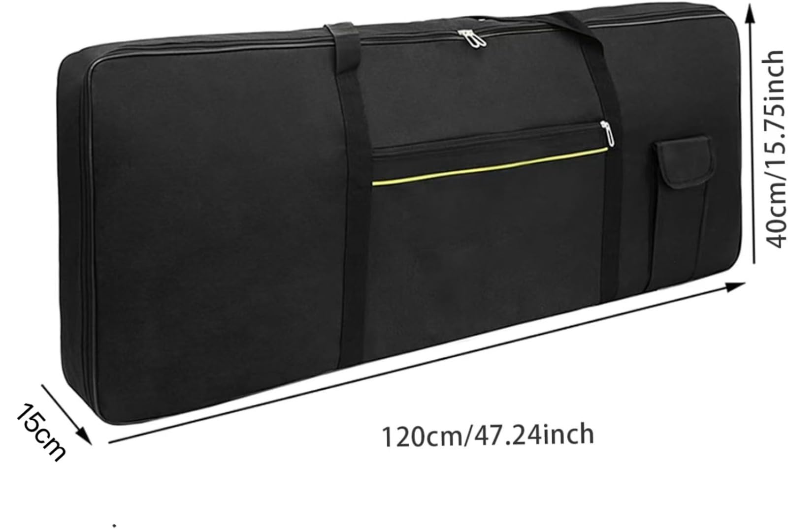 Générique Borsa Tastiera 76 Chiave Portatile Portatile Elettronica Pianoforte Riempito Tastiera di Trasporto Bagure di Stoccaggio Borsa 120x40x15cm