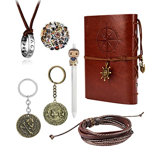 Encuentra reviews de Uncharted legado perdido de esta semana. 21 UoYu YouU 31 piezas Uncharted 4 Collar Pulsera de piel Drake Grabado Cráneo Colgante de Moneda Dorada Calcomanías de Película clásico de piel Náutico Cuaderno de Escritura