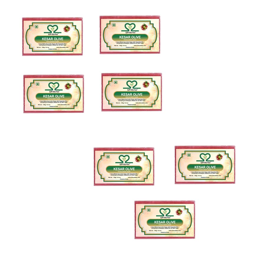 Image of Keshar Olive Bathing Soap - Pack of 7 pcs (7 x 125 g)