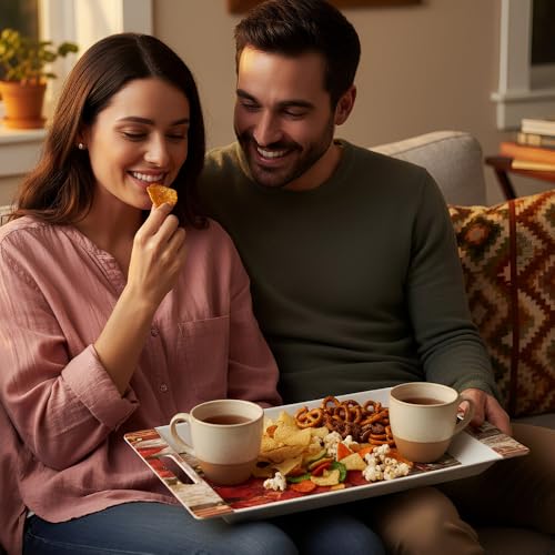 Image of U.P.C Tray Set for Serving Snacks, Multi-Use Nashta Plate & Kitchen's Tea Tray, Perfect Tray Sets for Hosting Guests at Home, Serving Tray Set of 2, Trays for Kitchen. (VIL05)