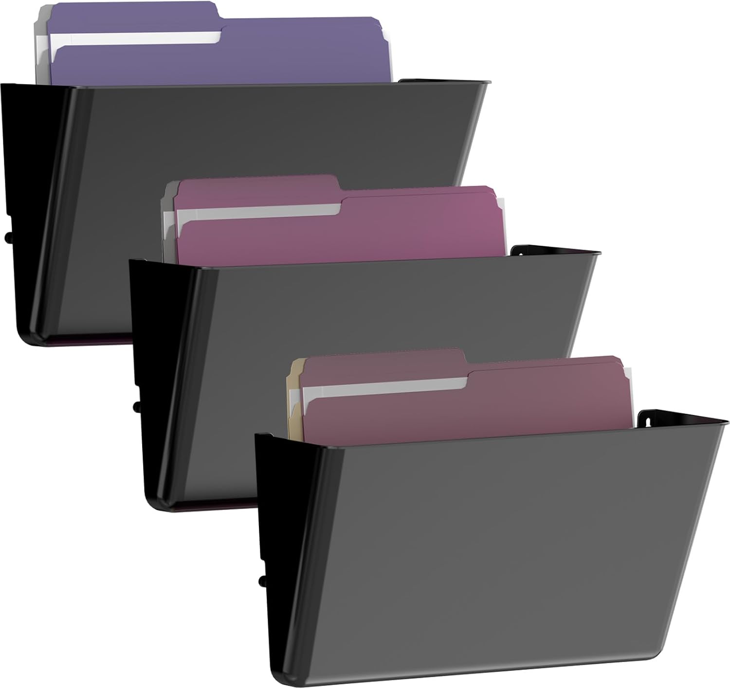 Gawerk Clear Acrylic Single Pocket, Plastic Hanging Wall Mount File Holder for Office Home (Clear, 8 Pack)
