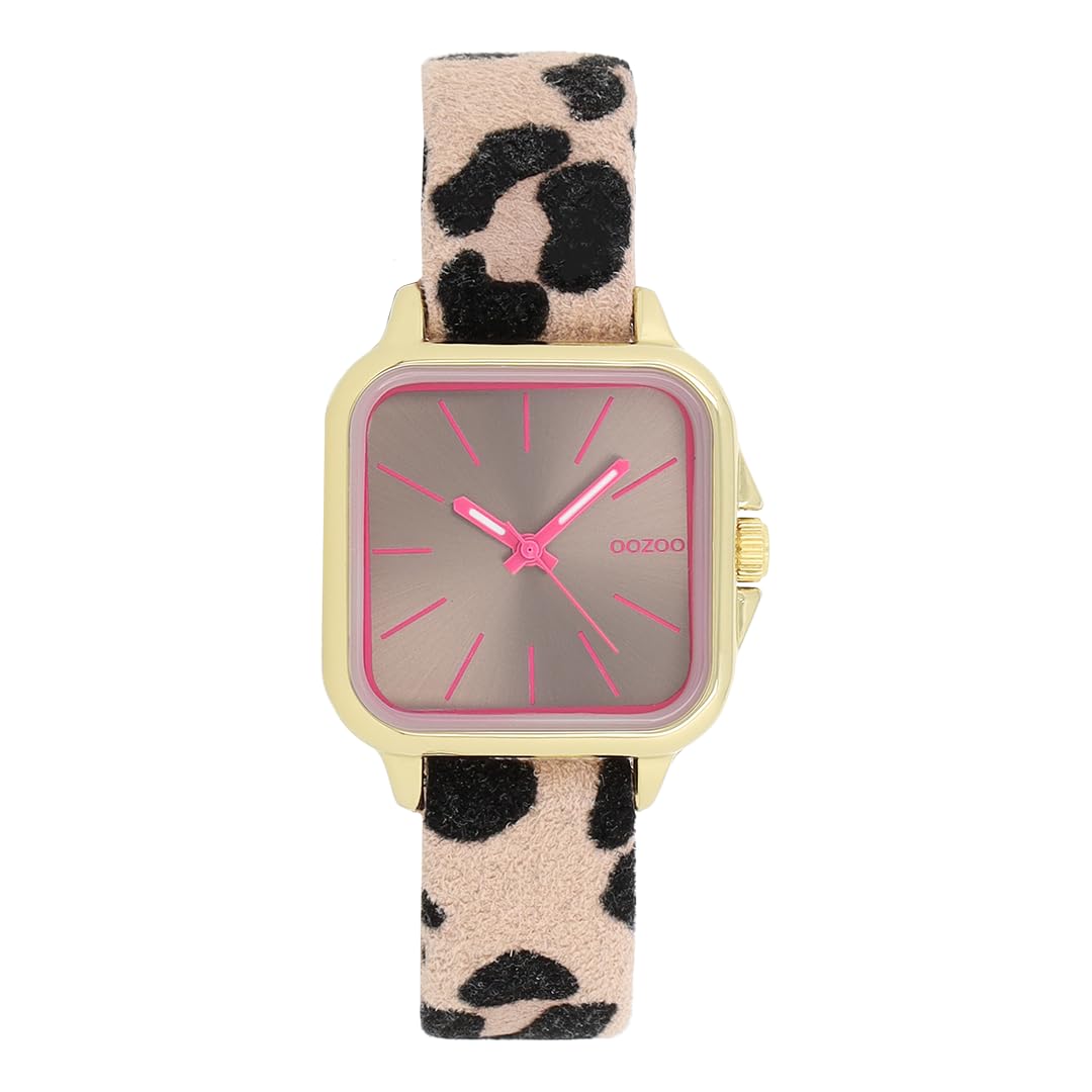 Oozoo Timepieces Damen Uhr - Armbanduhr Damen mit Lederarmband | Hochwertige Uhr für Frauen - Edle Analog Damenuhr in quadratisch